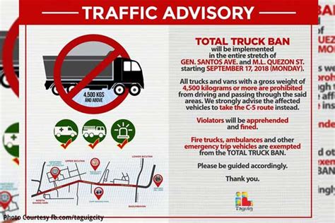 lipa city truck ban schedule